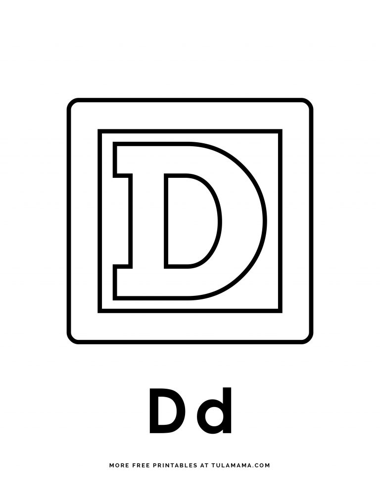 Free Printable Alphabet Blocks & Coloring Pages - Tulamama