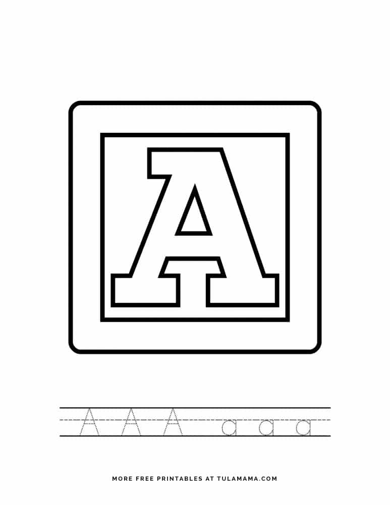 Free Printable Alphabet Blocks Tracing Worksheets For Preschoolers