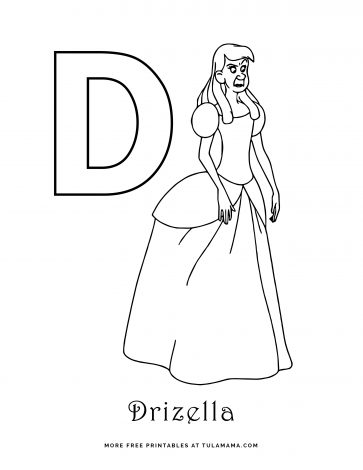 Free Printable Disney Alphabet Coloring Pages - Tulamama