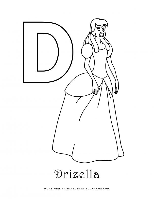 Free Printable Disney Alphabet Coloring Pages - Tulamama