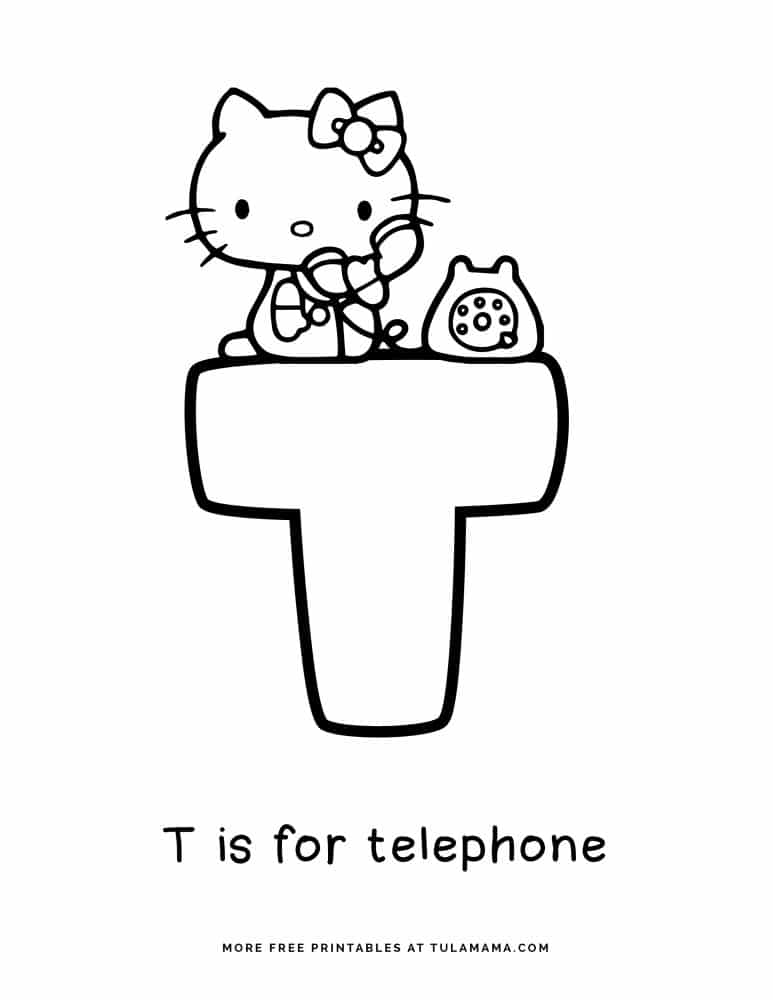 10 Educational Hello Kitty ABC Coloring Pages to Print