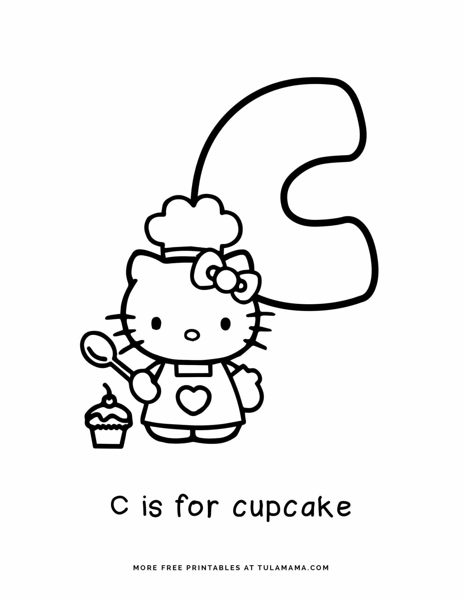 Free hello kitty printables and abc coloring pages tulamama