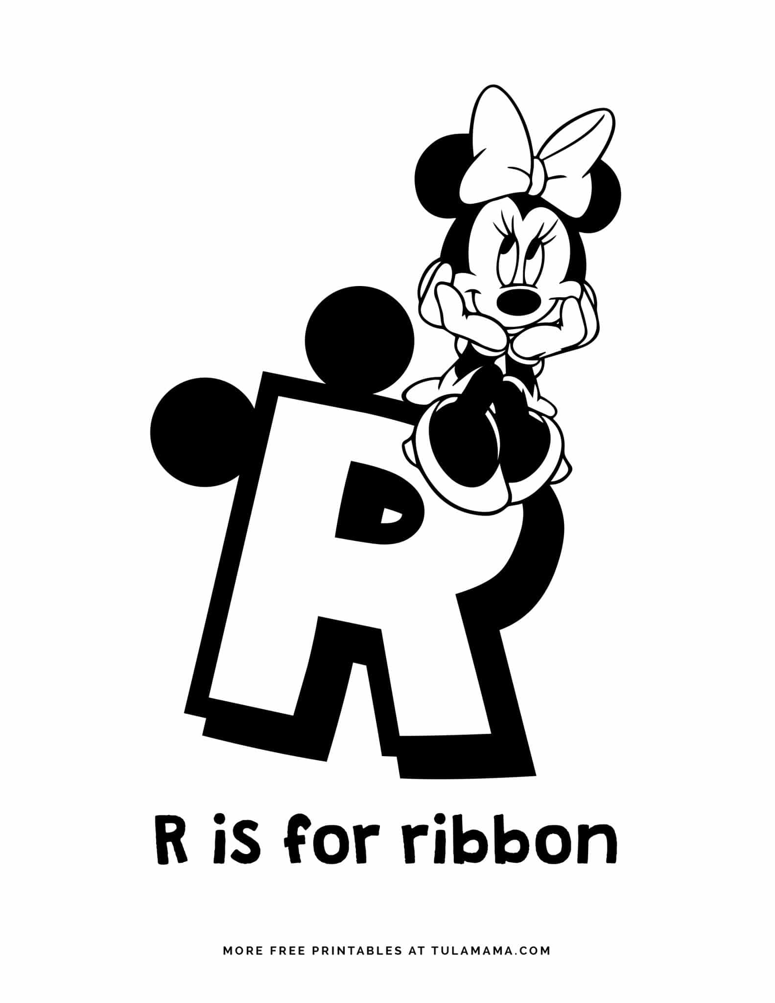 Mickey Mouse ABC Coloring Pages.