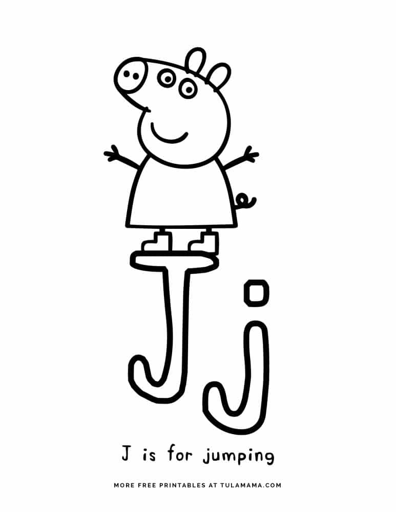 Free Printable Peppa Pig ABC Coloring Pages For Preschoolers - Tulamama