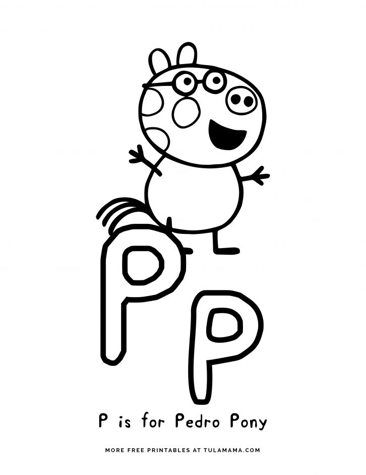 Free Printable Peppa Pig ABC Coloring Pages For Preschoolers - Tulamama