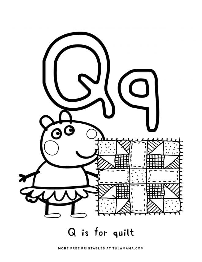 Free Printable Peppa Pig ABC Coloring Pages For Preschoolers - Tulamama