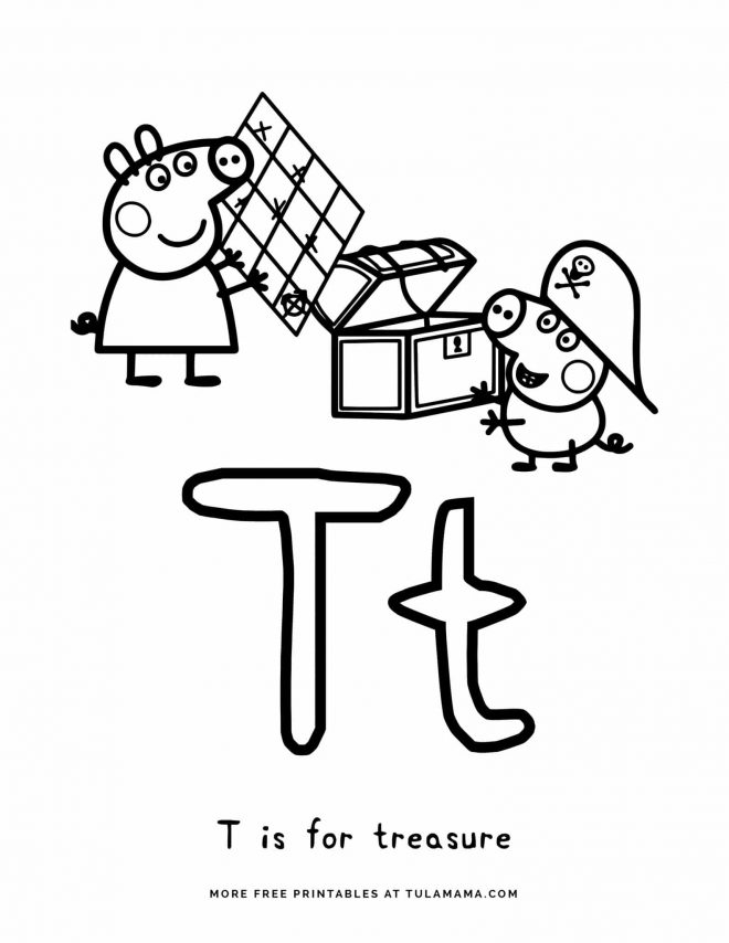 Free Printable Peppa Pig ABC Coloring Pages For Preschoolers - Tulamama