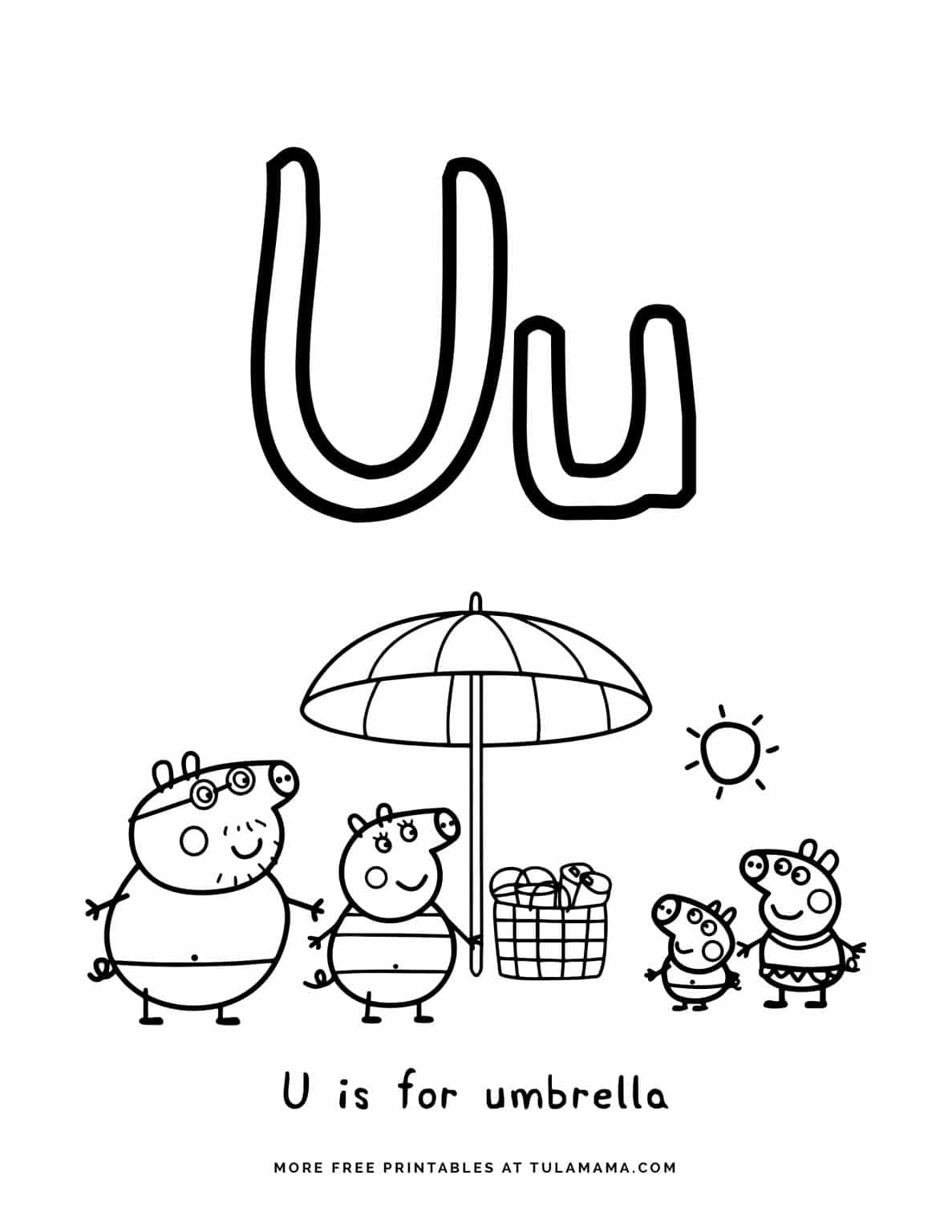 Free Printable Peppa Pig ABC Coloring Pages For Preschoolers - Tulamama