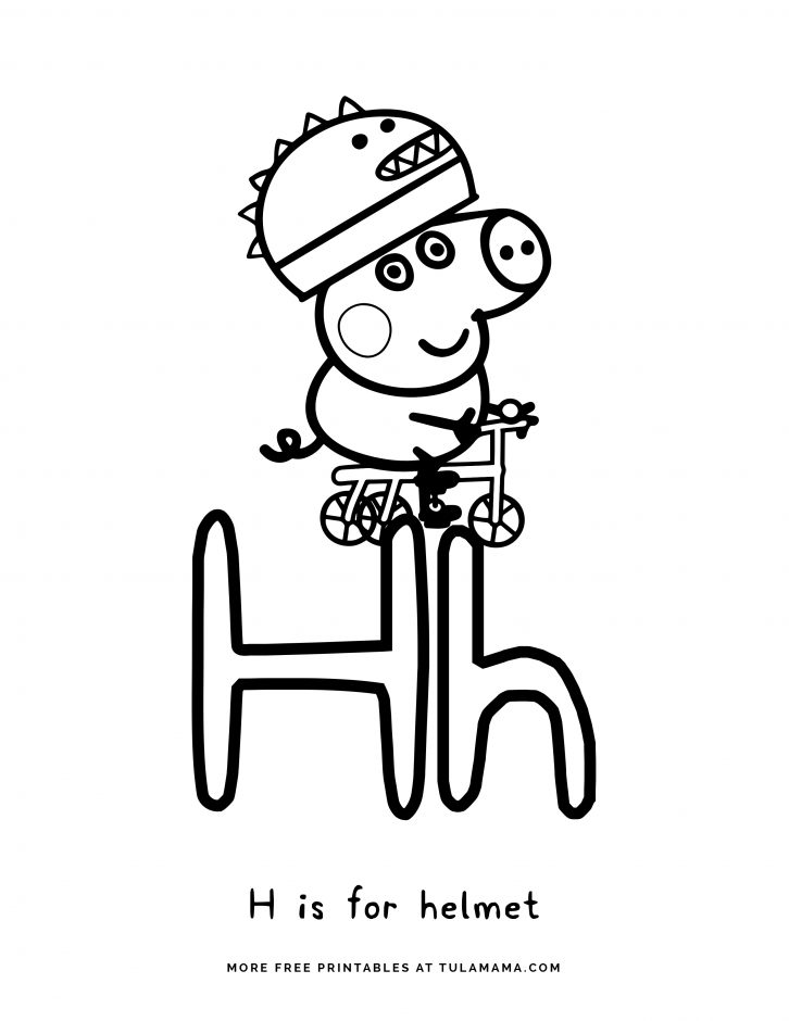 Free Printable Peppa Pig ABC Coloring Pages For Preschoolers - Tulamama