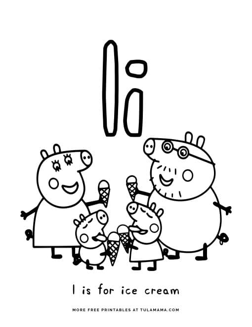 Free Printable Peppa Pig ABC Coloring Pages For Preschoolers - Tulamama