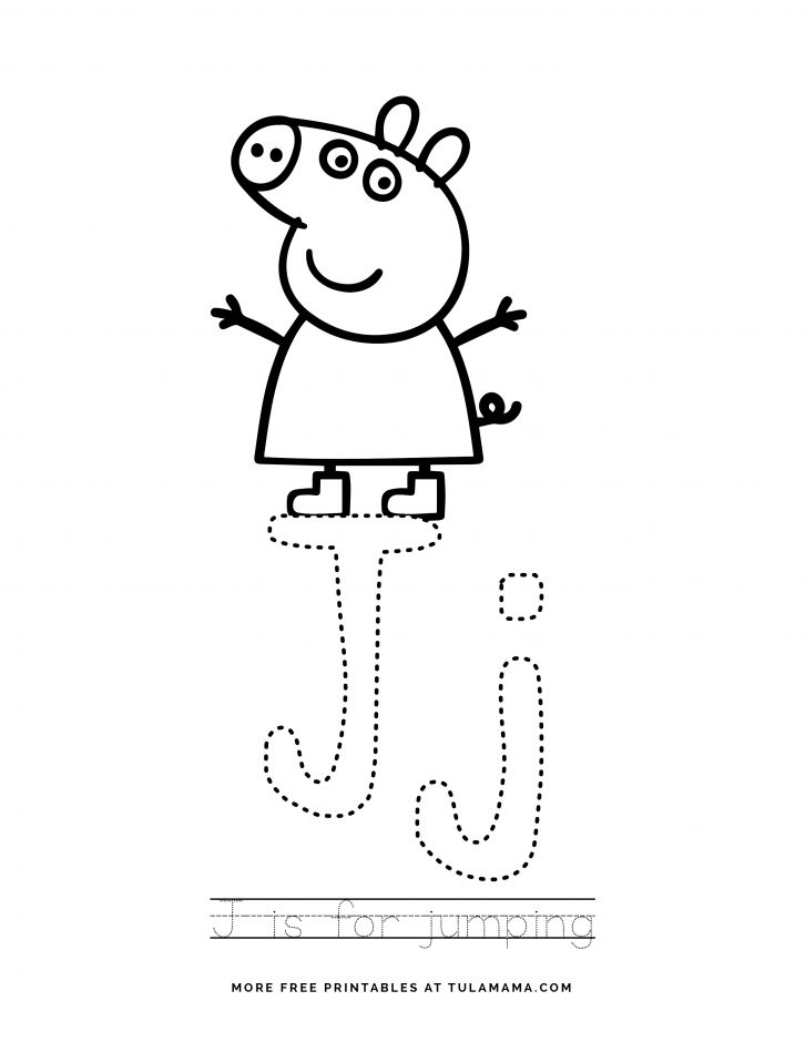 free cute peppa pig alphabet tracing sheet printables tulamama