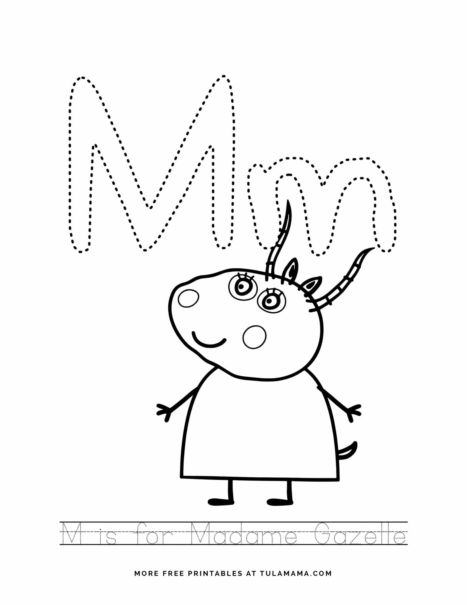 free cute peppa pig alphabet tracing sheet printables tulamama