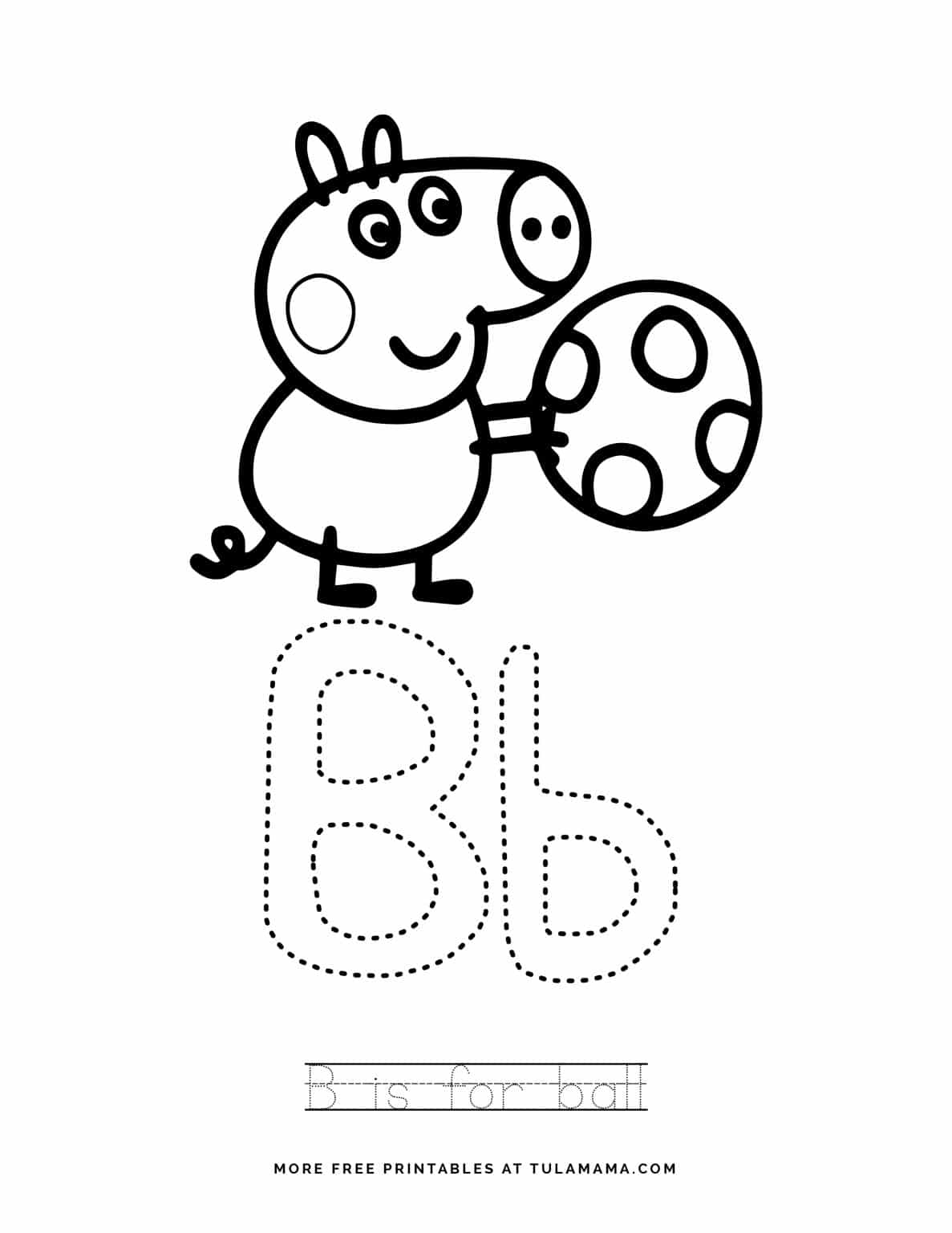 Free & Cute Peppa Pig Alphabet Tracing Sheet Printables