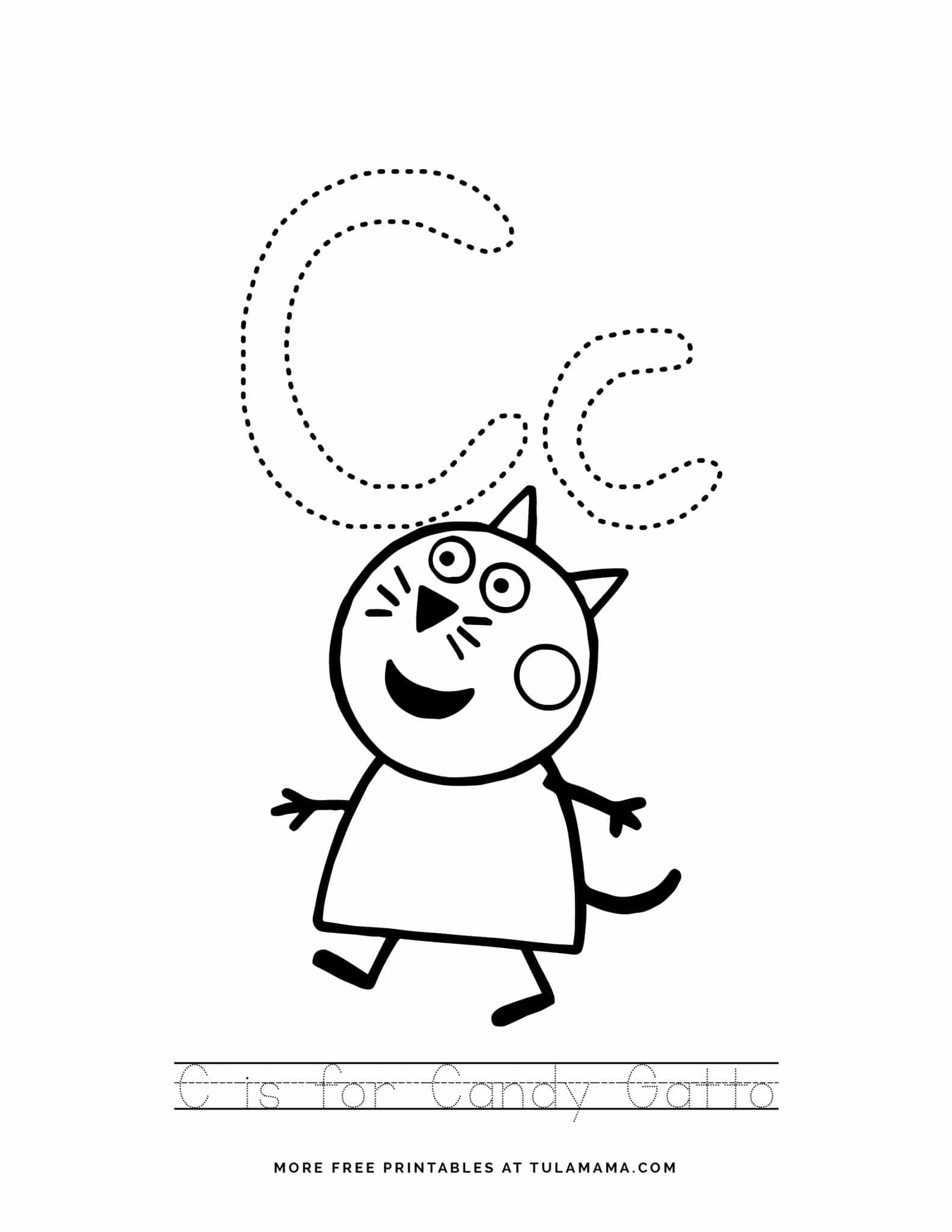 Free & Cute Peppa Pig Alphabet Tracing Sheet Printables