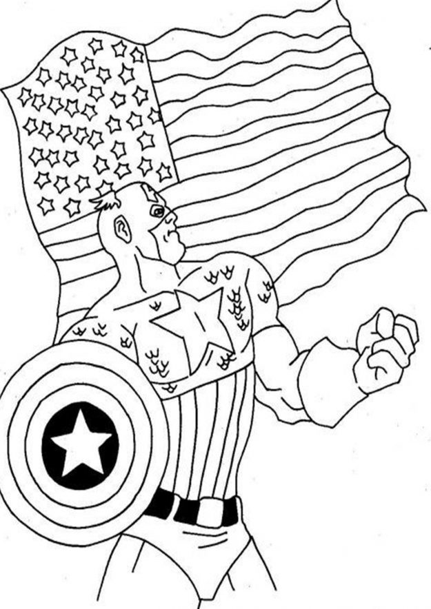 Free & Easy To Print Captain America Coloring Pages - Tulamama