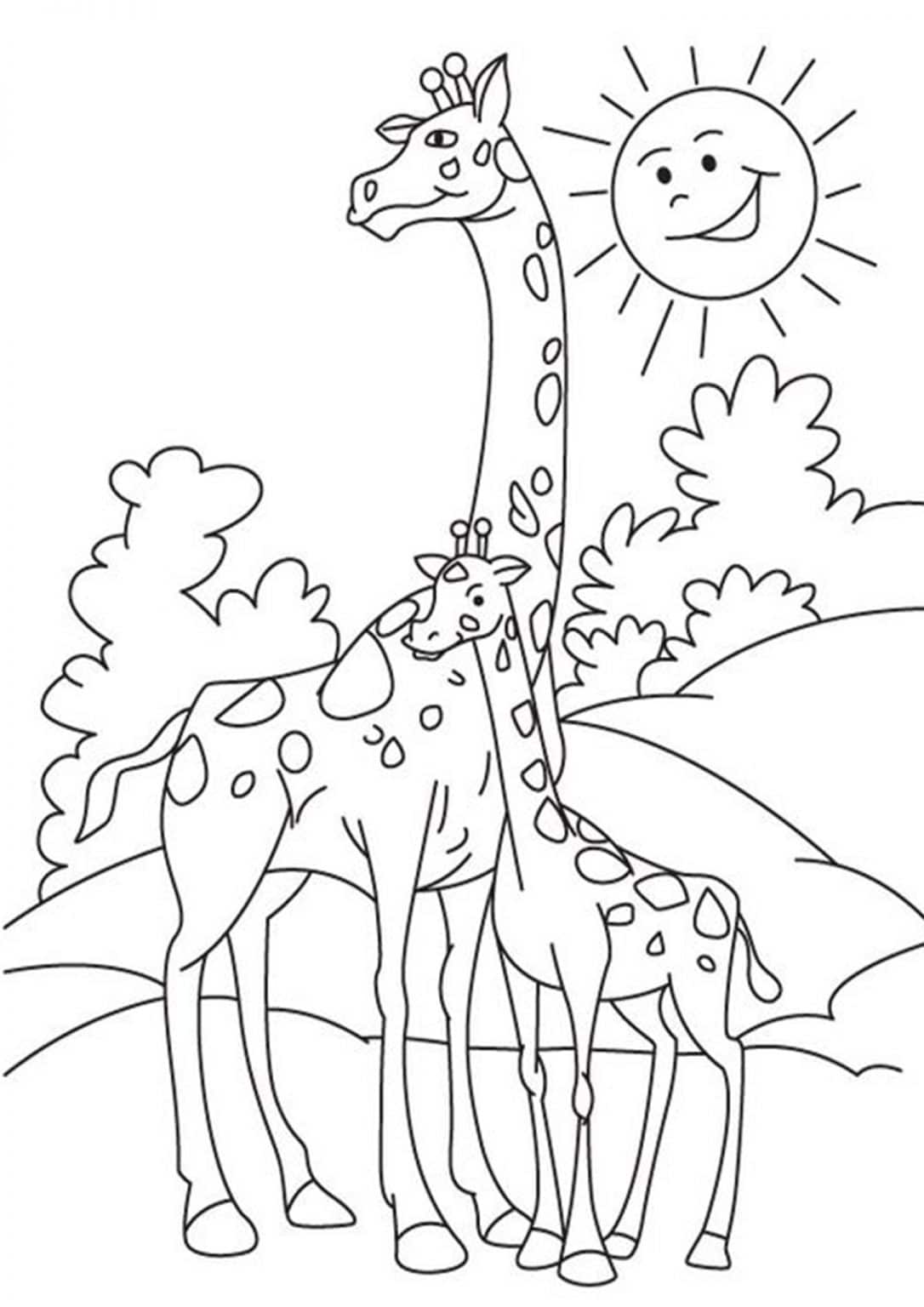 Free & Easy To Print Giraffe Coloring Pages - Tulamama