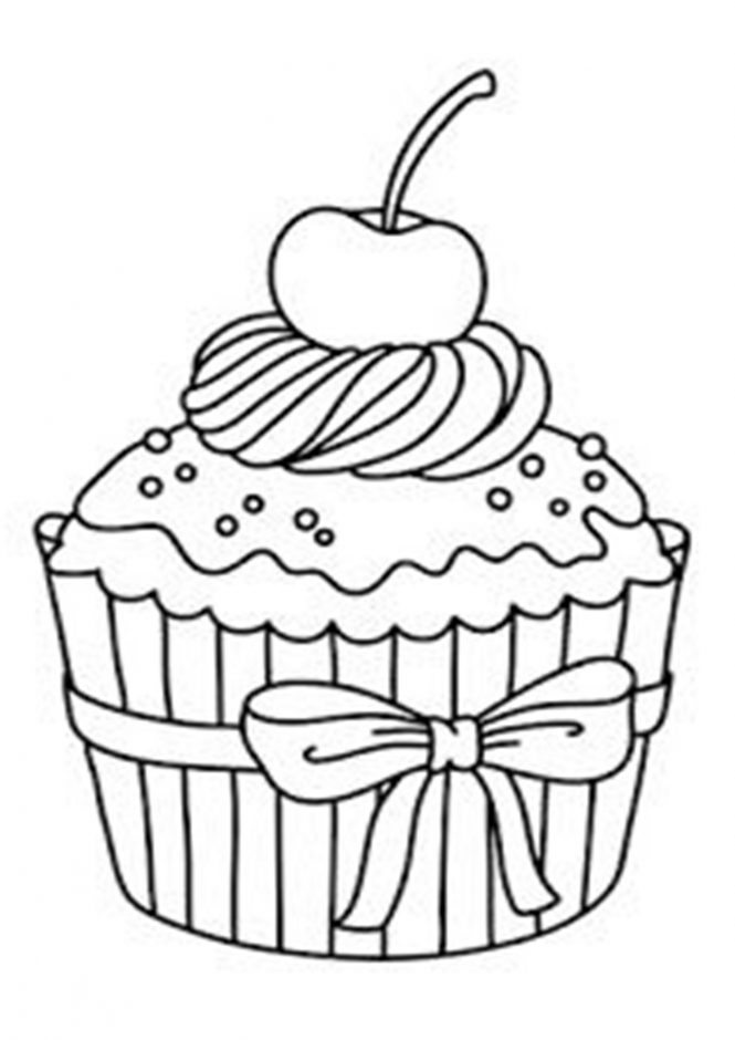 Printable Cupcake Coloring Page Free Printable Templates