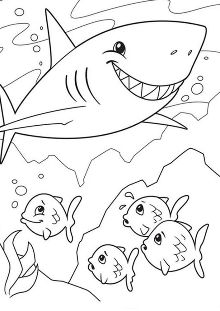 Free & Easy To Print Shark Coloring Pages - Tulamama