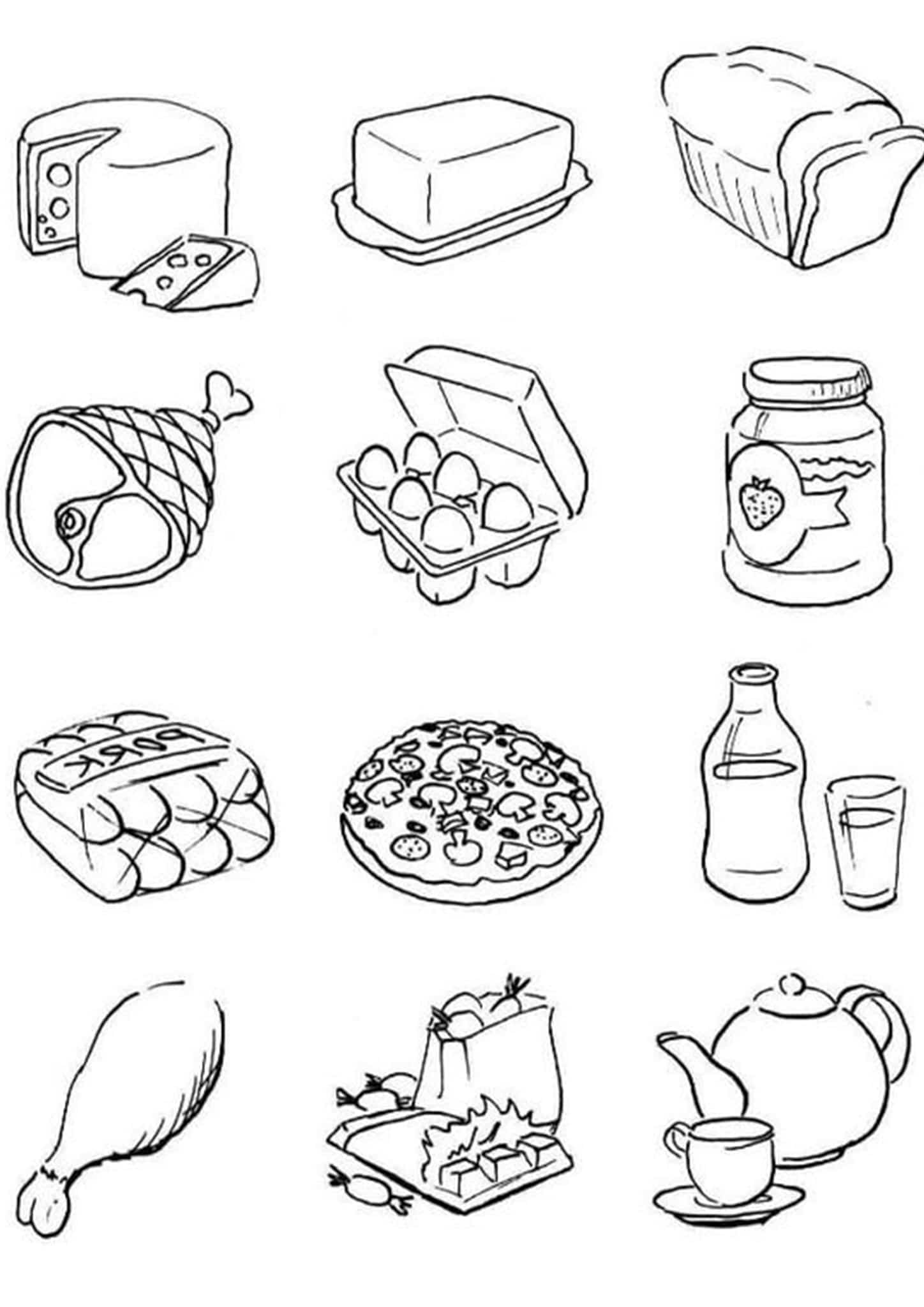 Free Easy To Print Food Coloring Pages Tulamama