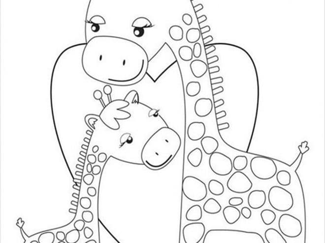 realistic giraffe coloring pages