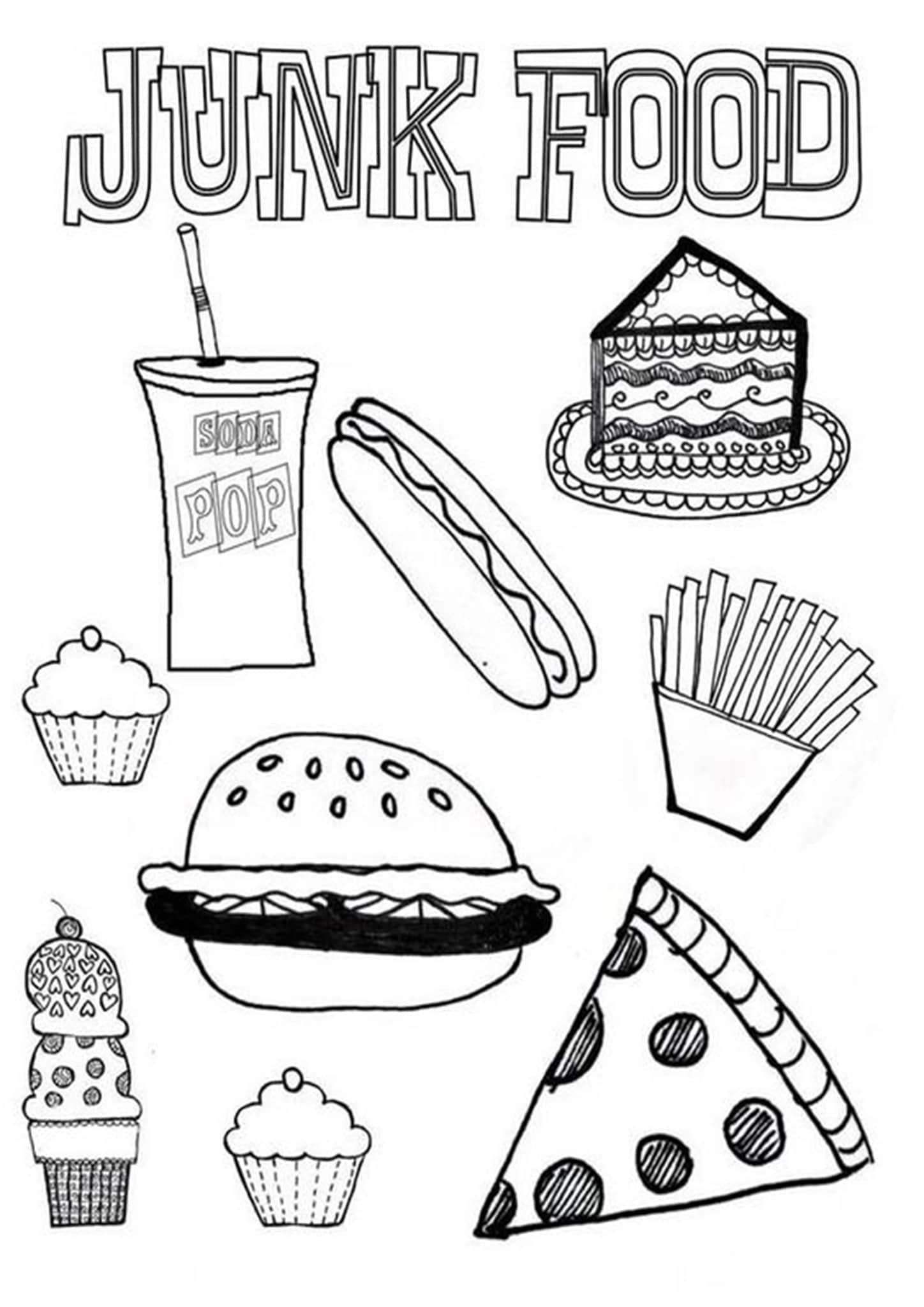 Free & Easy To Print Food Coloring Pages Tulamama