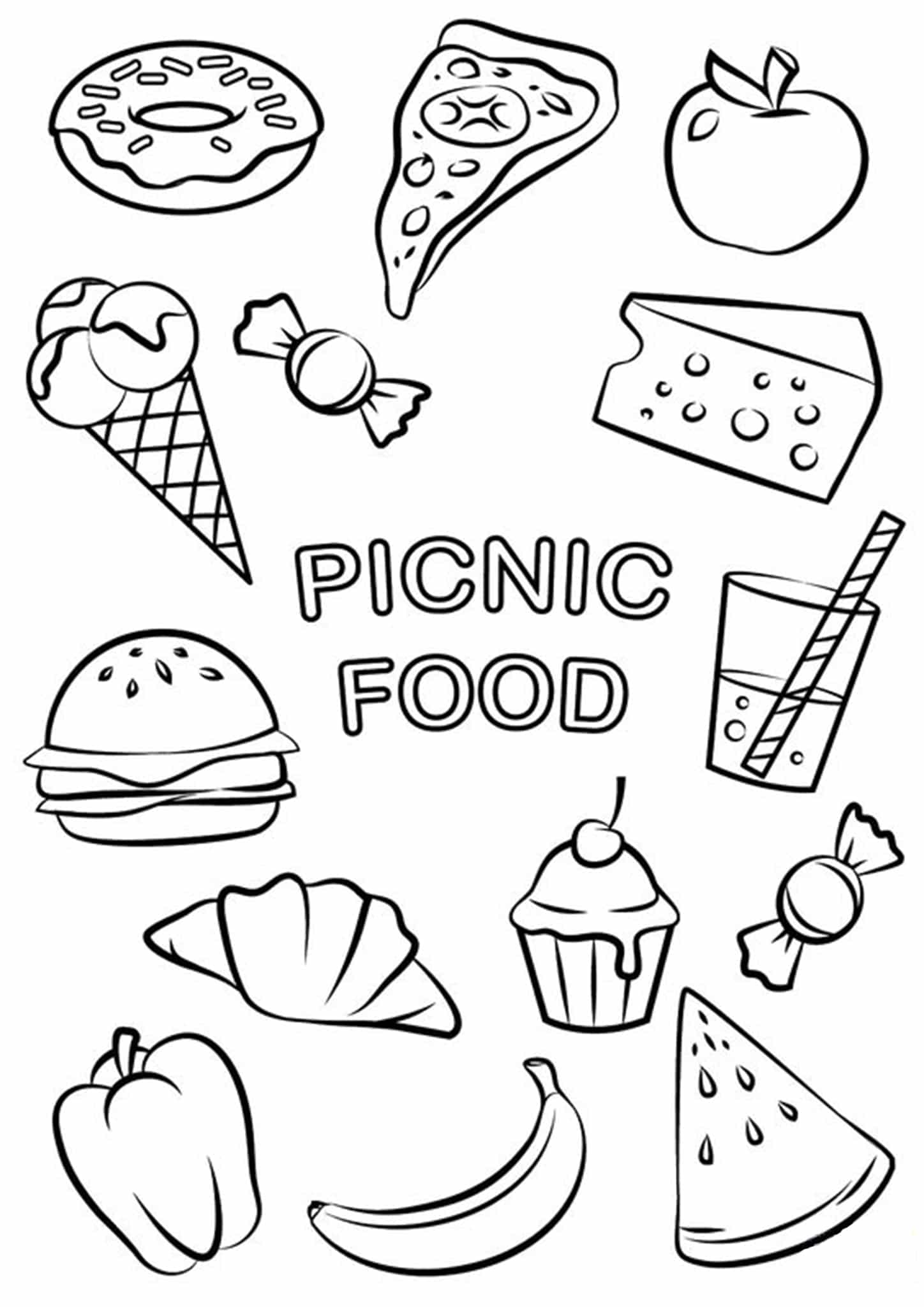 Free Easy To Print Food Coloring Pages Tulamama