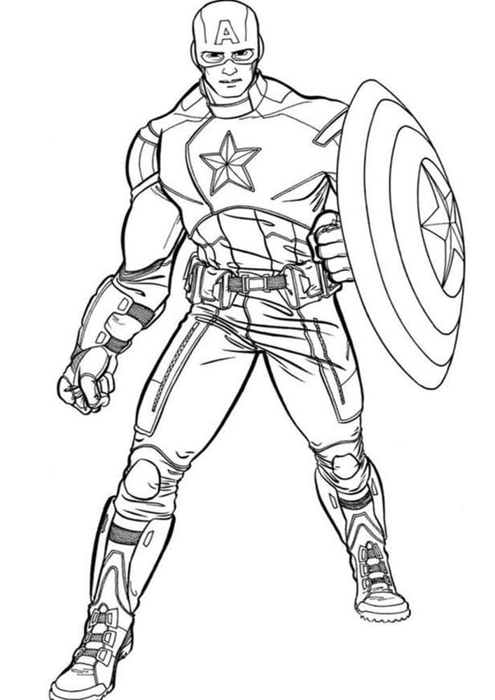 Free & Easy To Print Captain America Coloring Pages - Tulamama