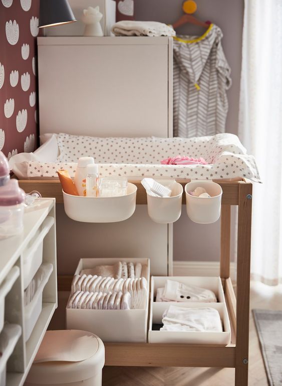 Small diaper changing store table