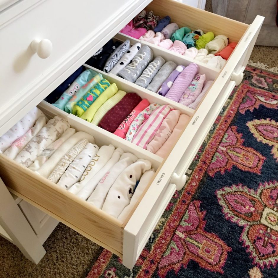 Nursery changing table organization sale