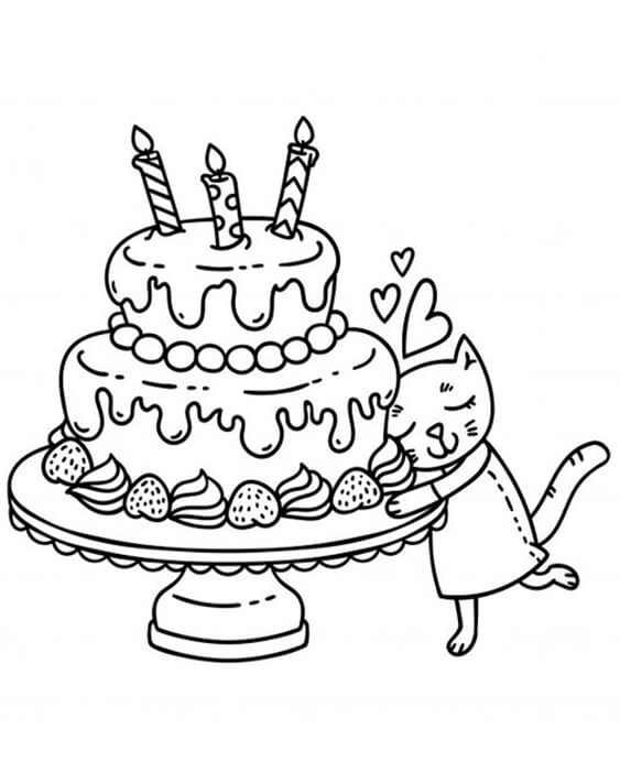 free easy to print cake coloring pages tulamama