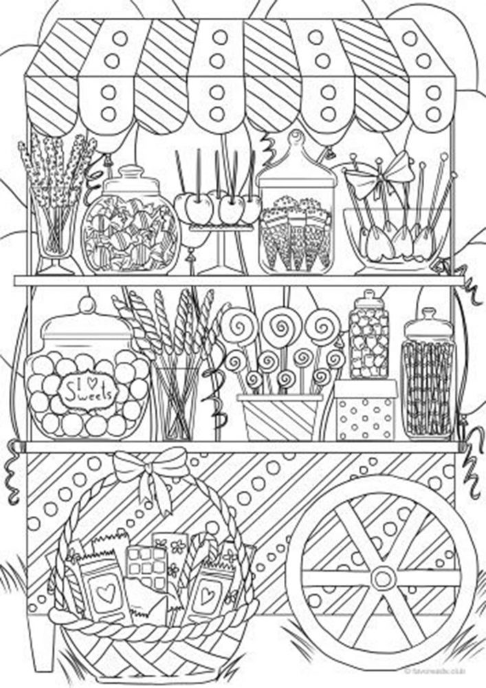 Free & Easy To Print Candy Coloring Pages