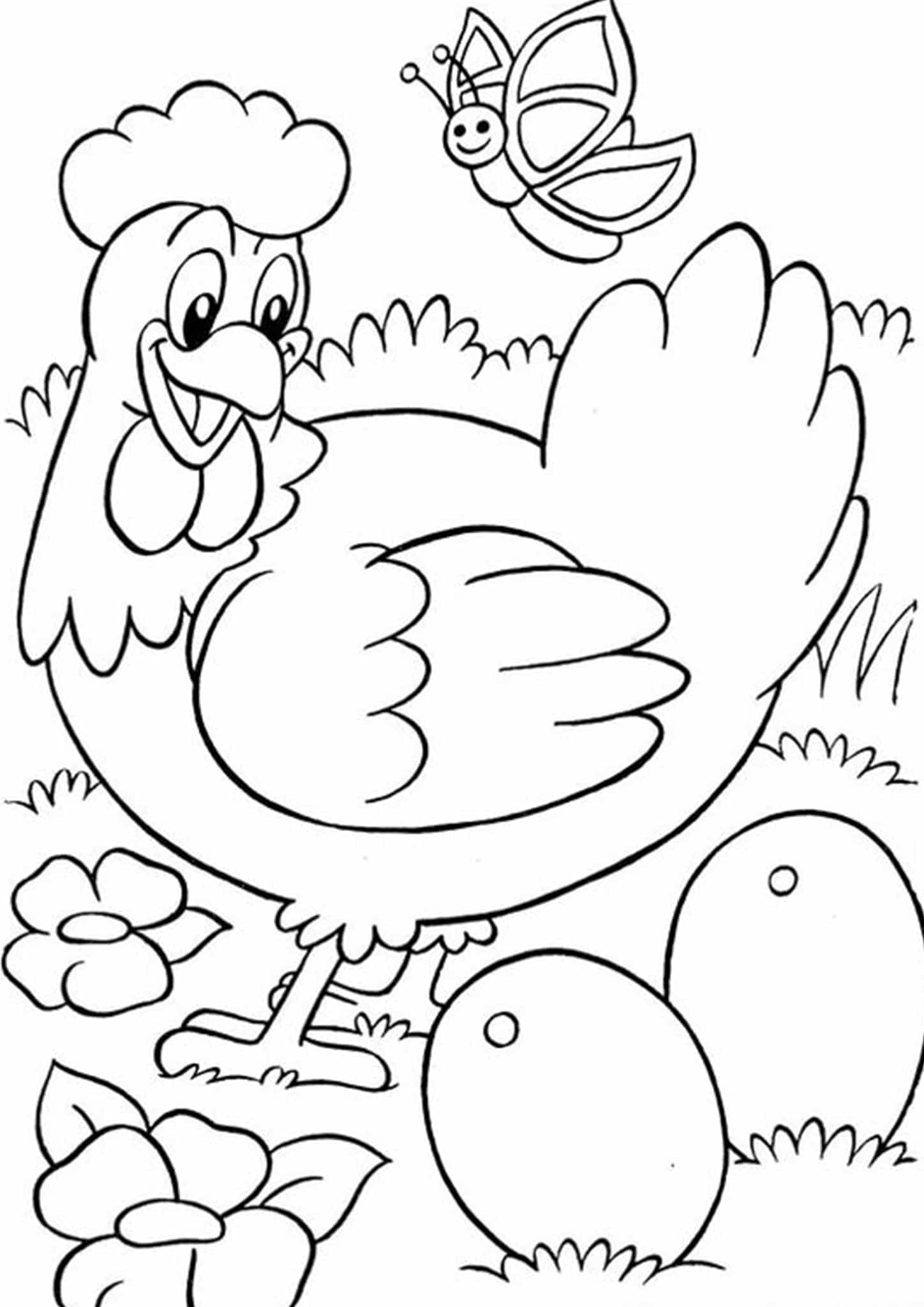 Download Free & Easy To Print Chicken Coloring Pages - Tulamama