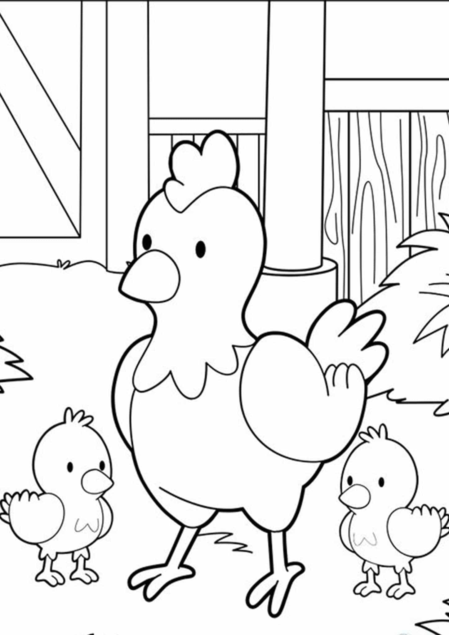 Dibujo De Un Pollo Para Colorear Chicken Coloring Pages Farm Animal 