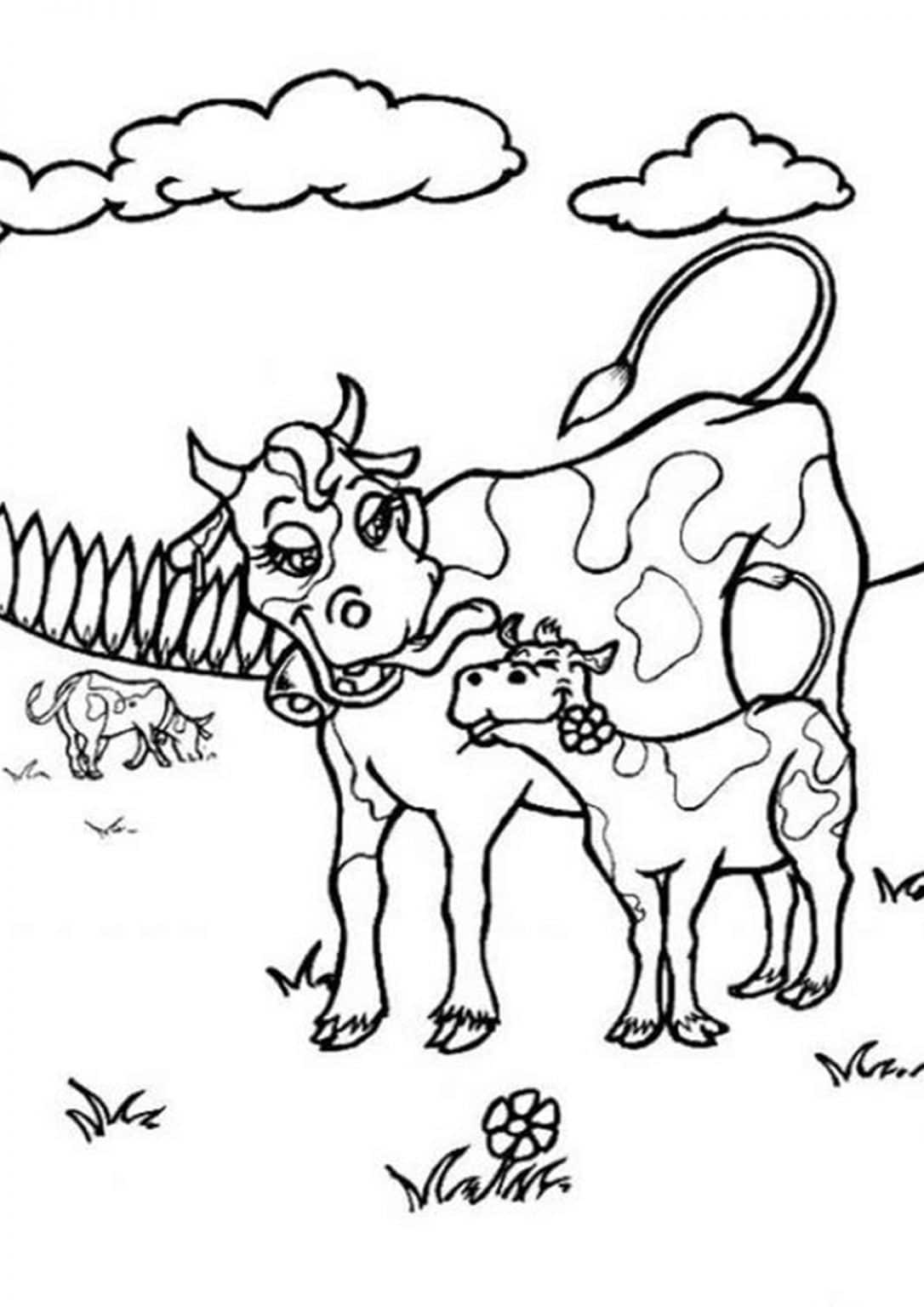 Free & Easy To Print Cow Coloring Pages - Tulamama