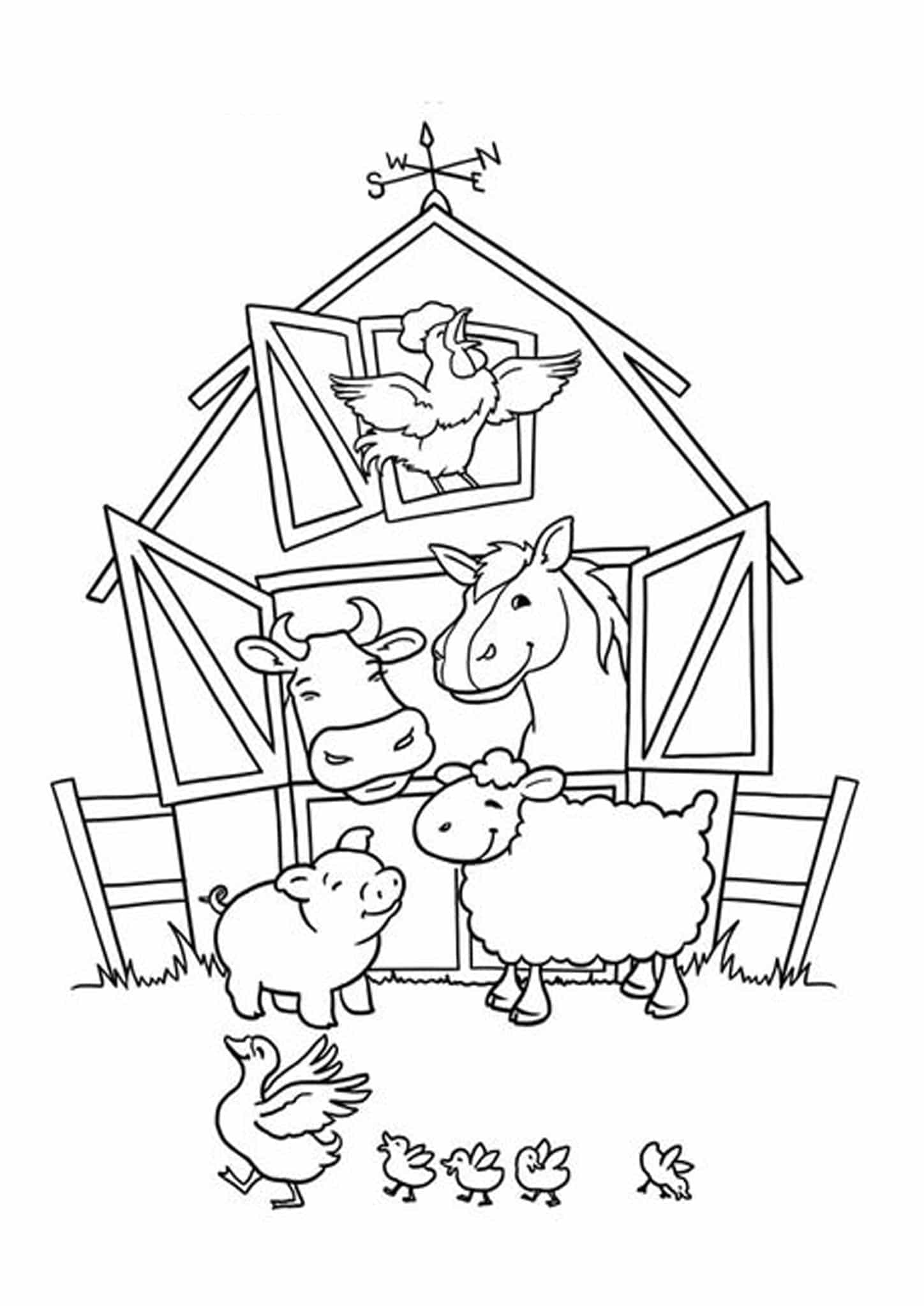 Free Easy To Print Farm Animal Coloring Pages Tulamama