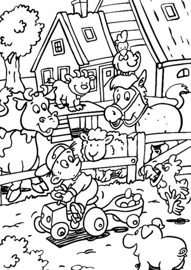 on the farm coloring pages