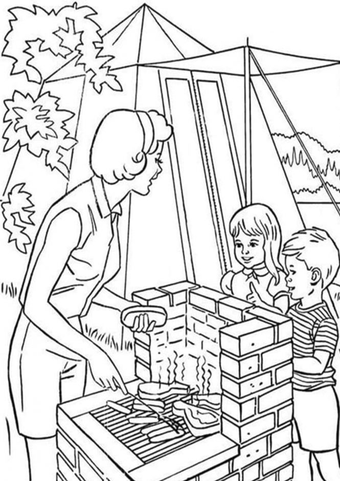 summer cookout coloring pages