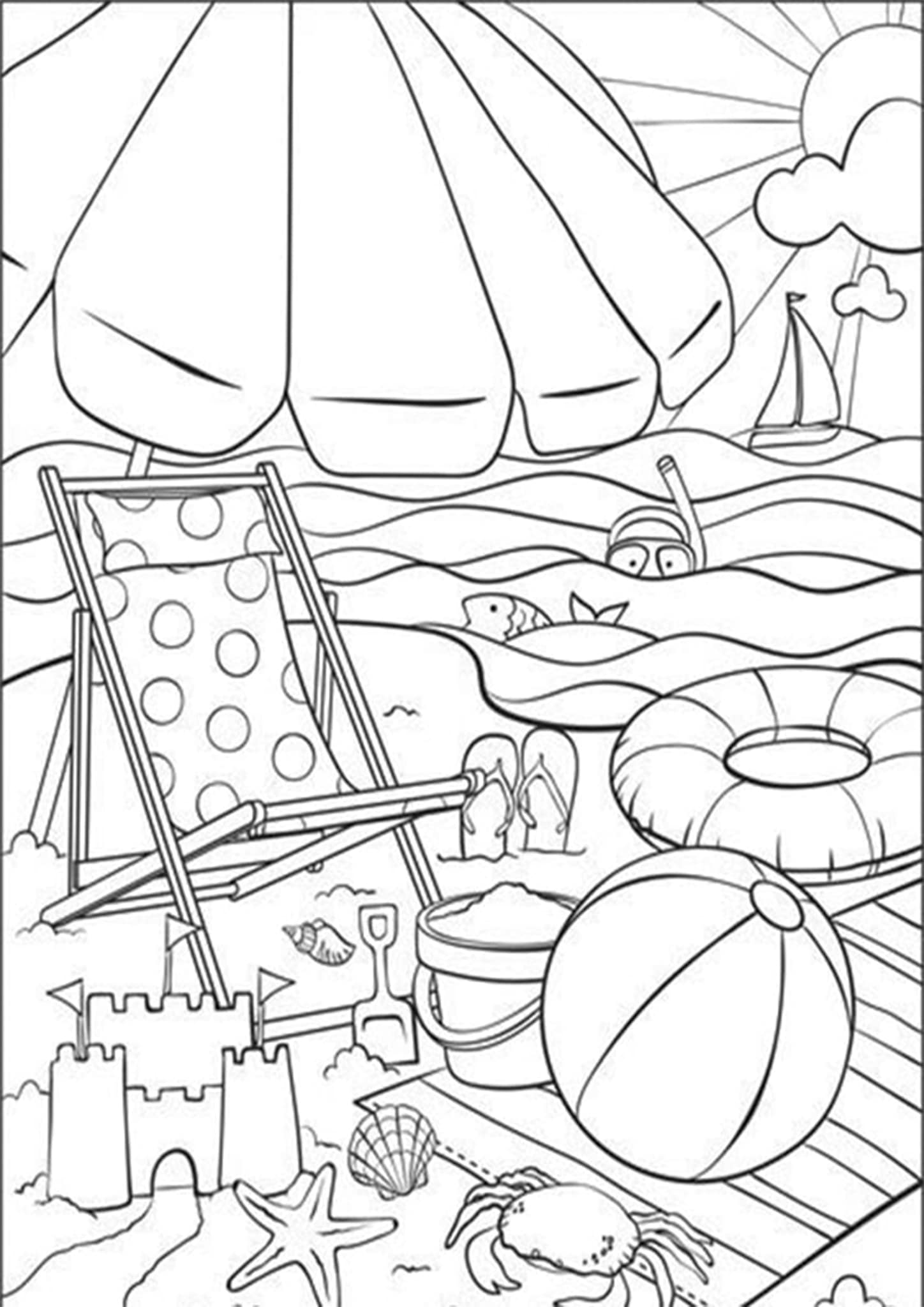 Free Summer Printable Coloring Pages