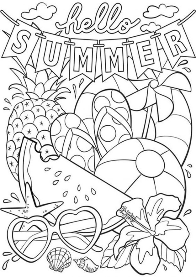 free easy to print summer coloring pages tulamama