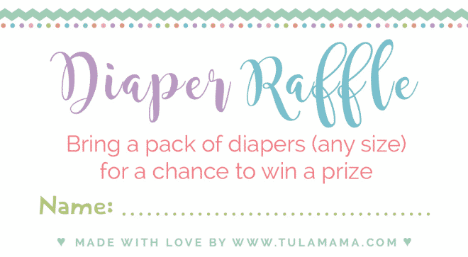 Free, Easy To Print Diaper Raffle Tickets - Tulamama