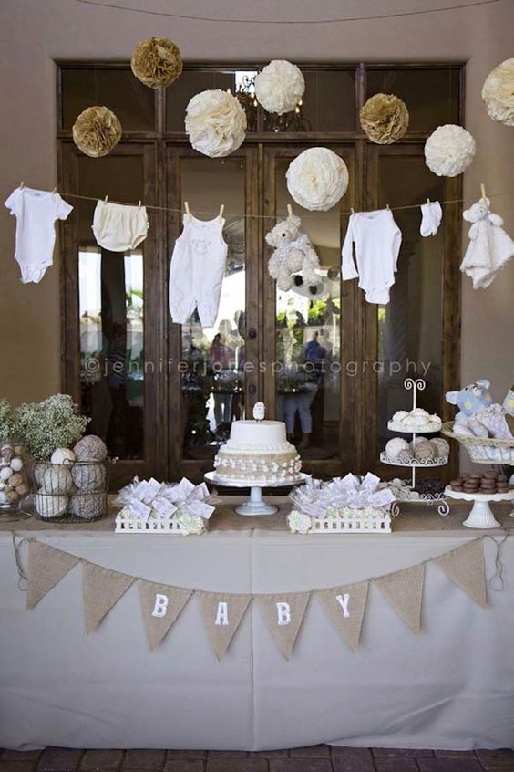 Clothesline baby clearance shower tableware