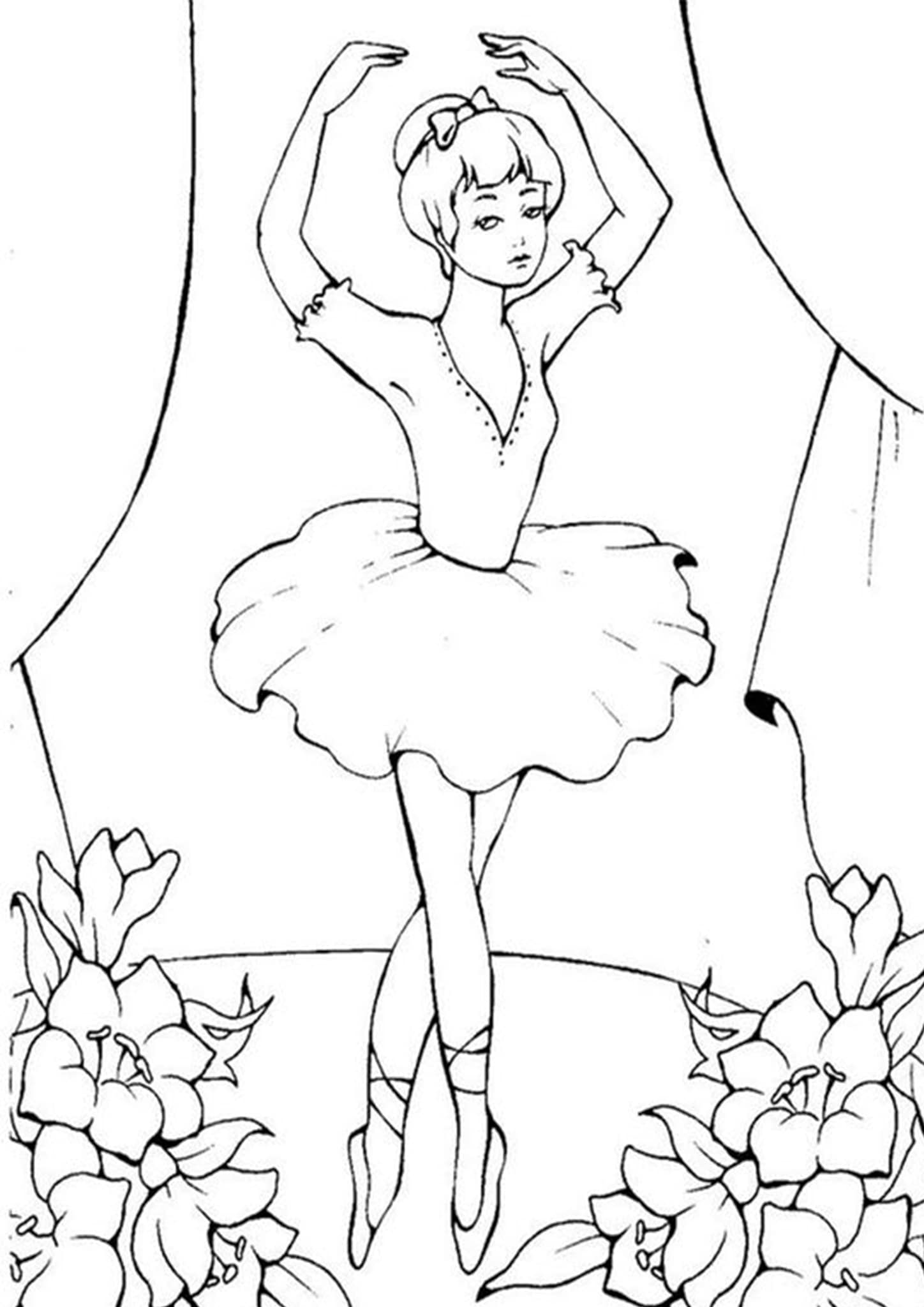 Free & Easy To Print Ballerina Coloring Pages - Tulamama