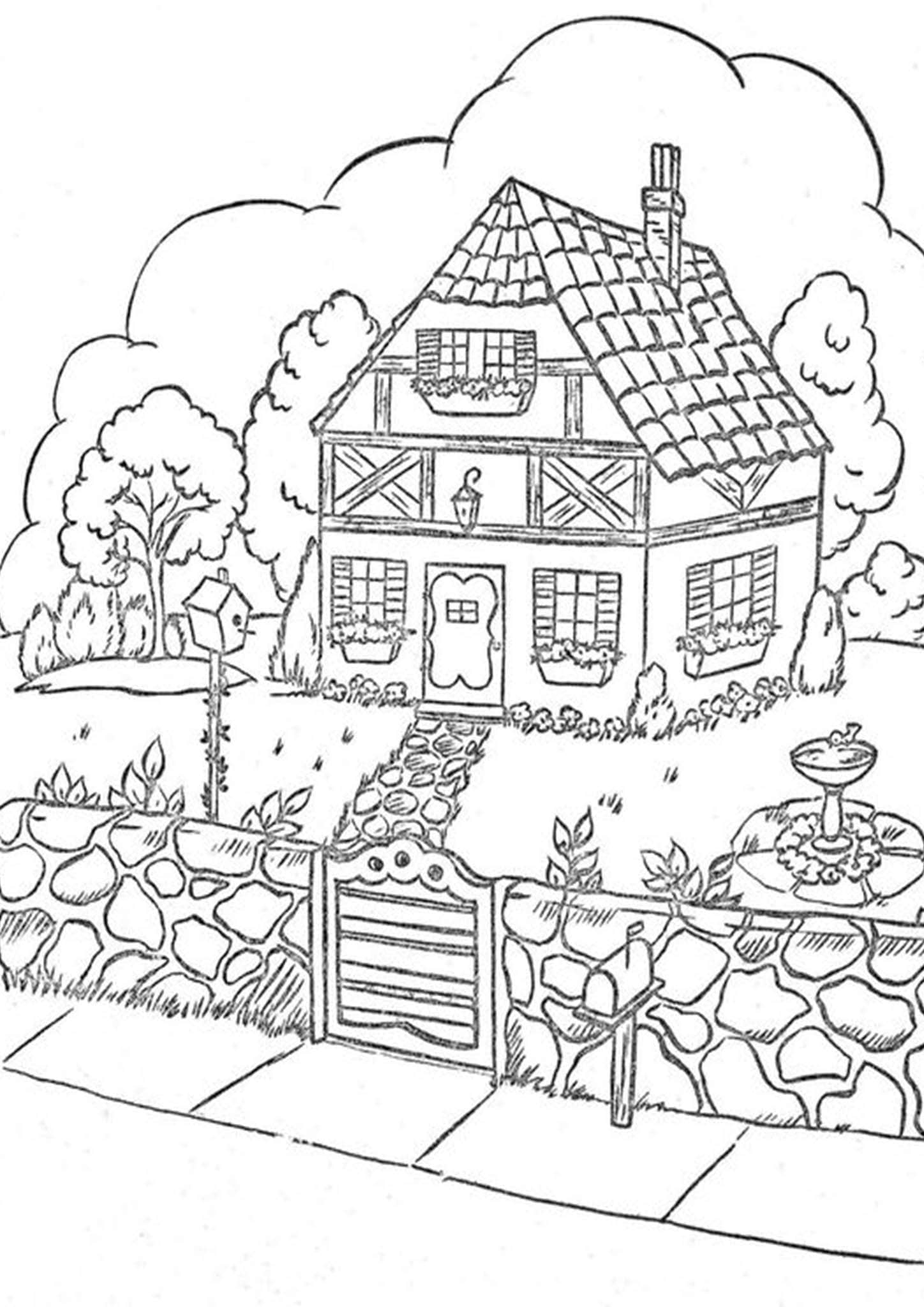 Free Easy To Print House Coloring Pages Tulamama