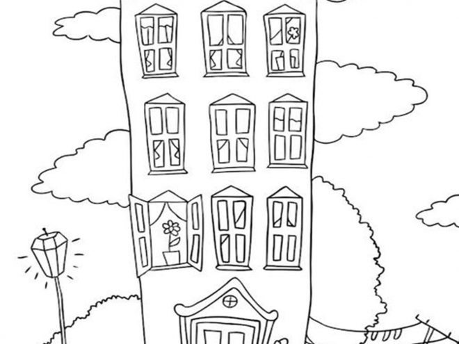 free  easy to print house coloring pages  tulamama