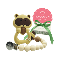 PACIFIER CLIP AND TEETHER BABY SHOWER GIFT SET