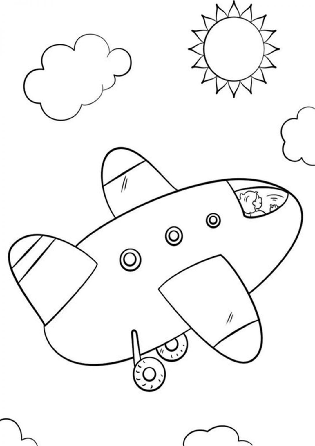 cute airplane coloring pages