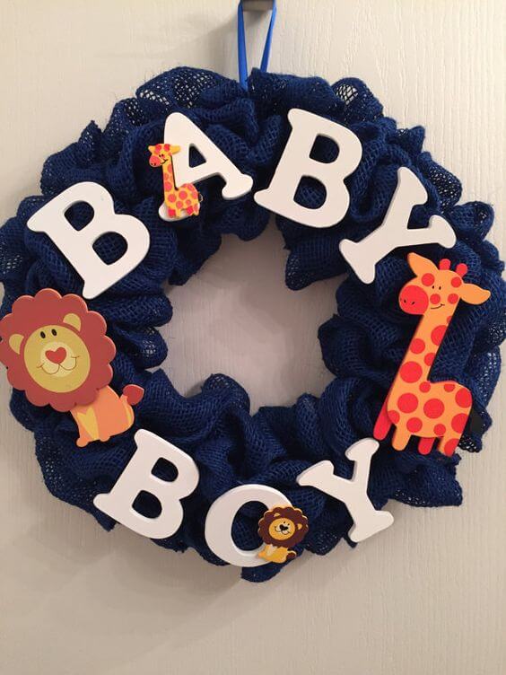 Baby Shower Wreaths | Beautiful ideas for creating your own welcome wreath - perfect for the front door. Amazing DIY designs for baby girl, baby boy, and neutral baby wreath ideas. #babyshower #welcomewreath #homedecor