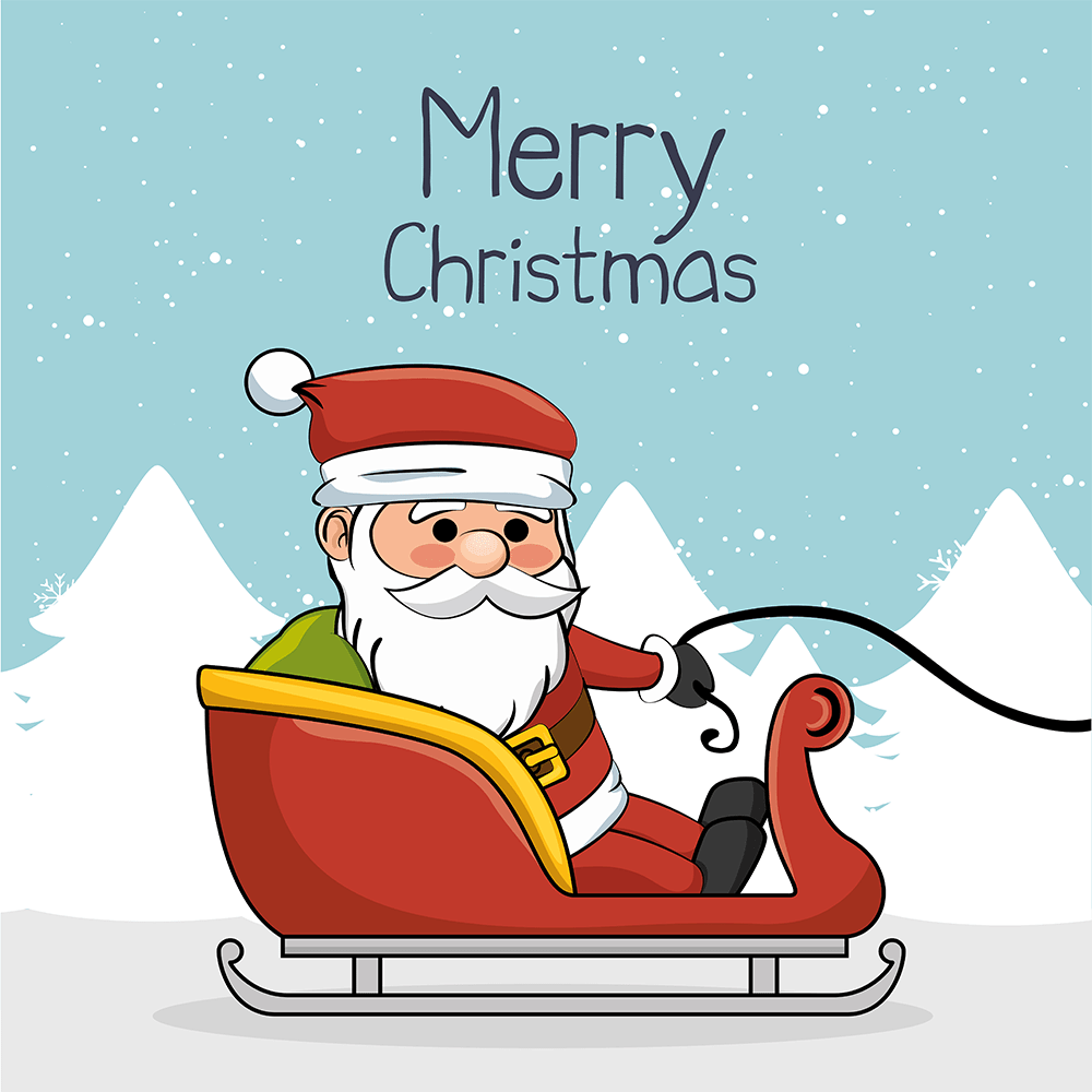 santa sleigh clipart