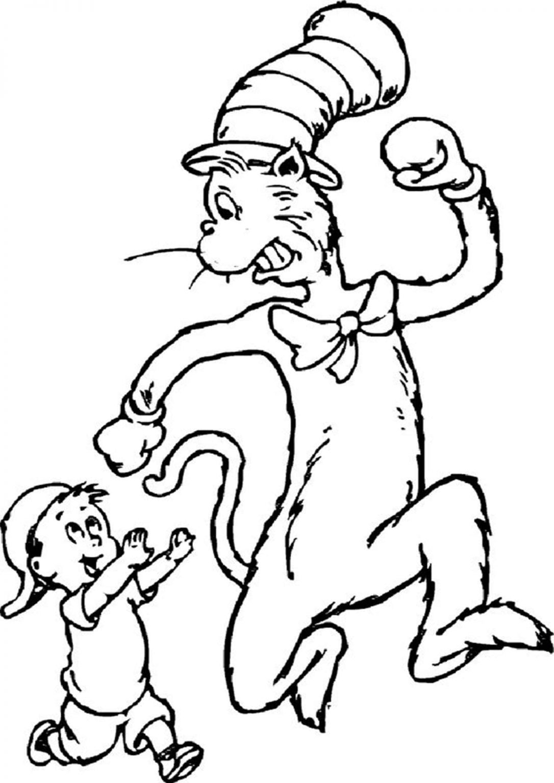 Free & Easy To Print Cat in the Hat Coloring Pages - Tulamama