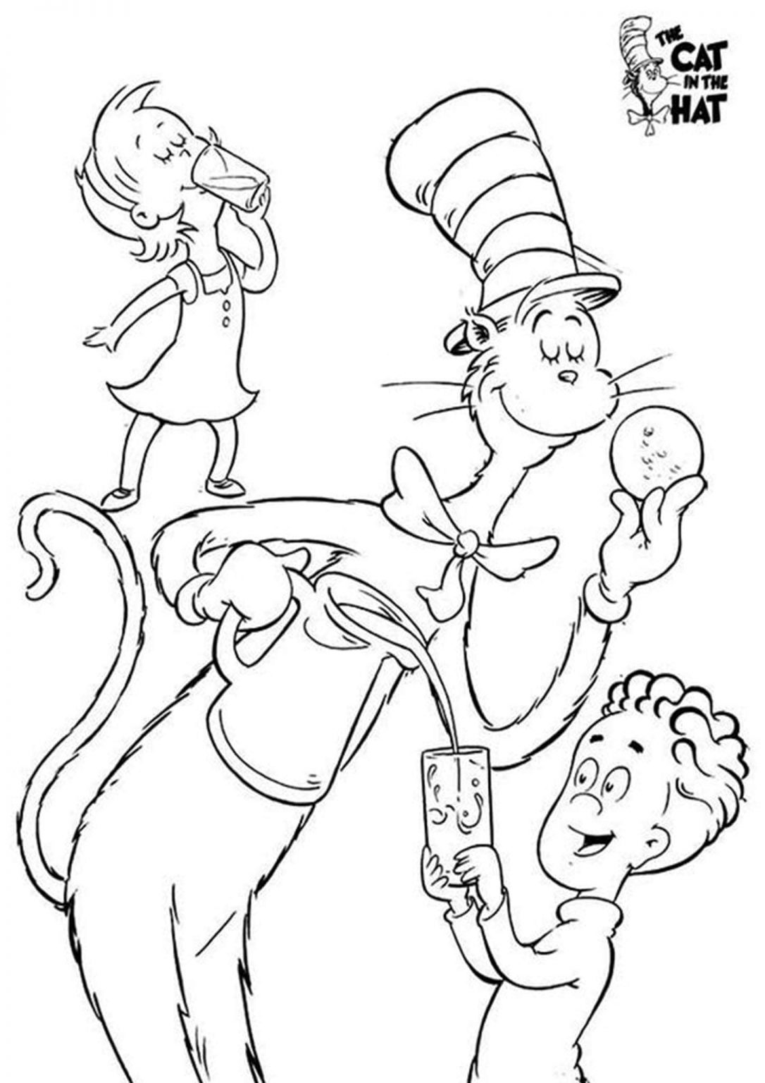 Free & Easy To Print Cat in the Hat Coloring Pages - Tulamama